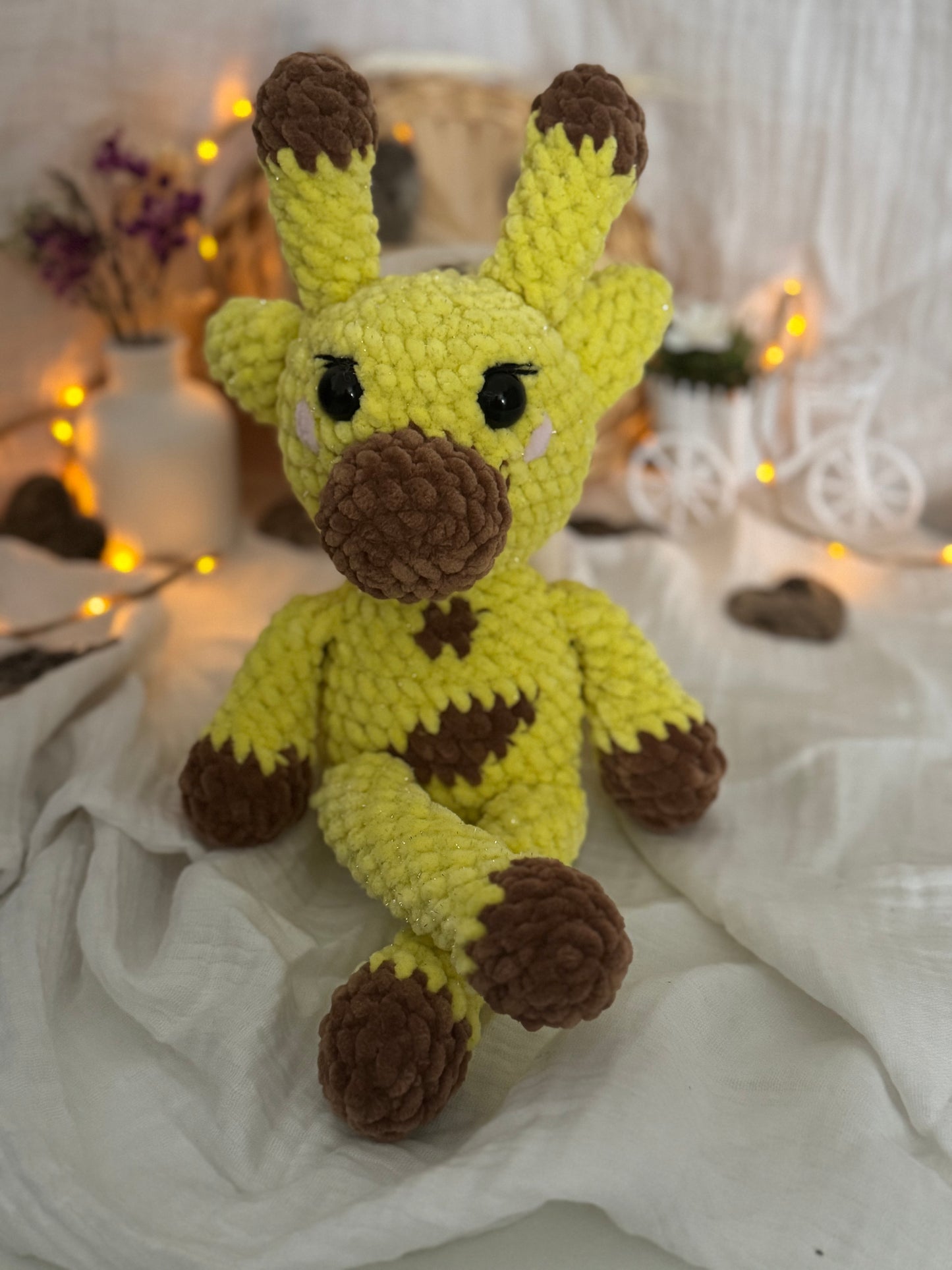 Giraffe mit Glitzergarn ✨