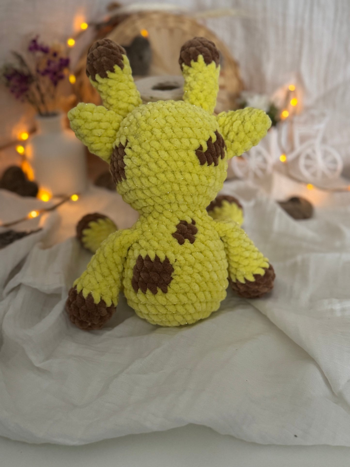 Giraffe mit Glitzergarn ✨