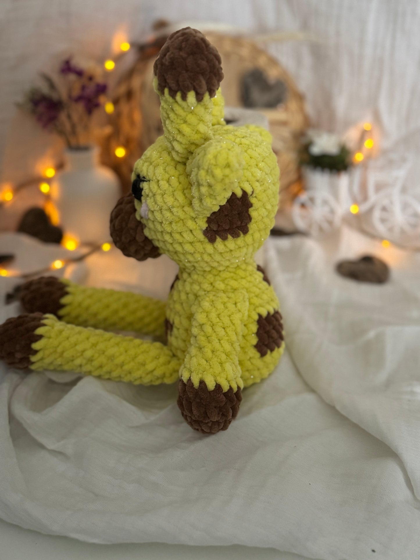 Giraffe mit Glitzergarn ✨
